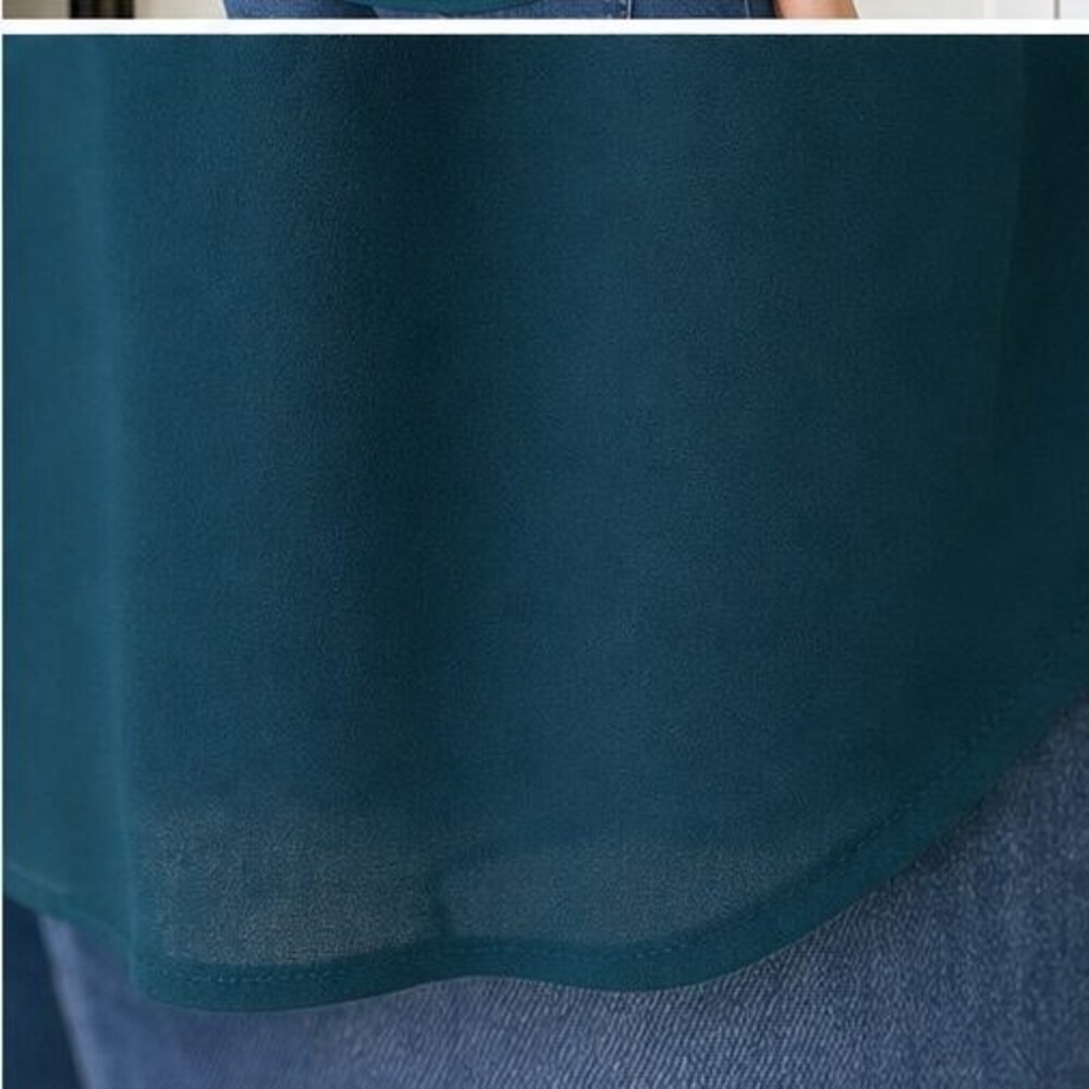 Teal Button Blouse - Picture 6 of 6